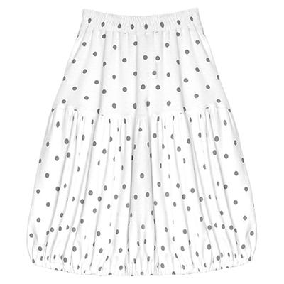 innomoood 椰子啵啵波点针织花苞半身裙松紧腰弹力百搭叠穿过膝裙
