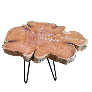 原木茶几小天然极简水吧茶桌个性艺术家具桧木餐桌实木茶台板