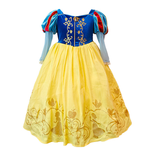 梦幻派对迪士尼在逃公主白雪公主裙生日女孩丝绒秋冬女童连衣裙