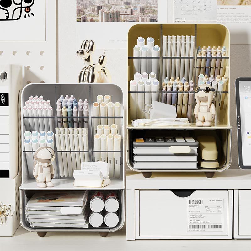 斜插式收纳笔筒桌面收纳盒置物架化妆品文具收纳收纳办公室桌上架