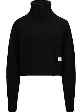 女士家花刺绣高领针织衫Evisu