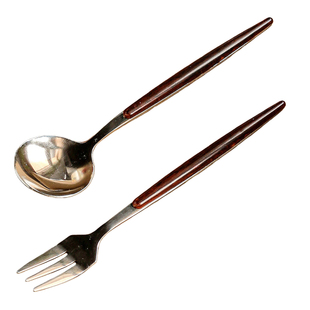 牛排刀叉餐勺套装高颜值饭勺不锈钢汤勺西餐刀勺子个人专用喝汤勺