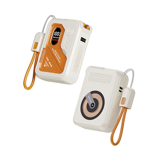 娱小电磁吸无线充电宝便携自带线带支架插头22.5W两万毫安大容量