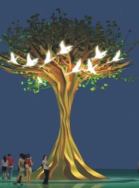 工厂定制大型标志雕塑发光造型景观灯装饰动物类造型LED亮化灯