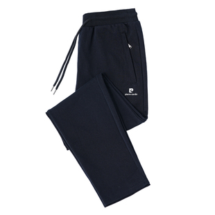 皮尔卡丹卫裤男款2026新款春季纯棉针织全棉毛圈束脚休闲运动裤男