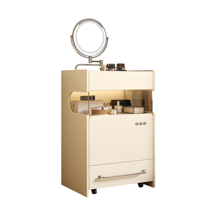 斗柜梳妆台卧室床头柜一体化妆桌2026新款中古奶油风小户型化妆台