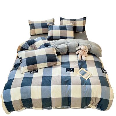 洁丽雅牛奶绒珊瑚绒法兰绒四件套