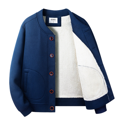 中老年巨厚羊羔绒卫衣防寒棉服冬