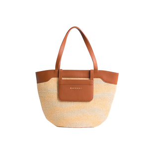 KARKKI/个奇编织通勤大容量托特包头层牛皮手提手拎单肩腋下女包