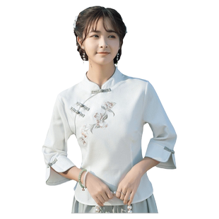 七夕礼品中国风女大中专毕业照两件套改良汉服旗袍民国复古小套装