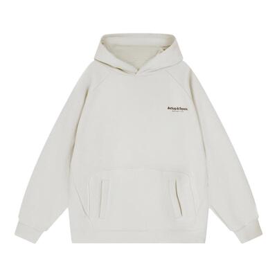 吕小虎斜插式口袋加绒连帽卫衣