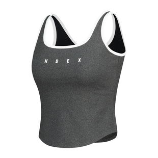 灰SM现货HDEX 26春方领运动背心字母印花修身无袖上衣韩国代购