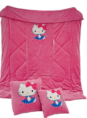 hellokitty加厚牛奶绒抱枕被子