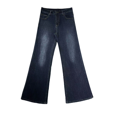 加绒加厚中低腰微喇牛仔裤女