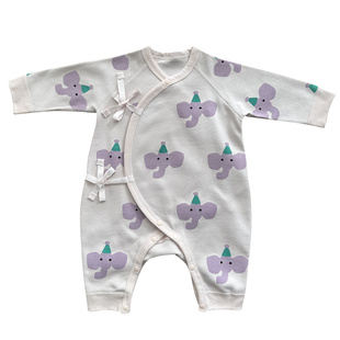 新生婴儿儿纯棉连体衣服秋冬季女宝宝a类秋装和尚服可爱护肚套装