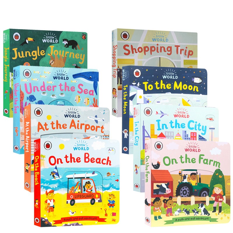 英文原版小小世界Little World at the airport海底under the sea月球幼儿英语启蒙游戏书场景认知抽拉推拉机关早教Ladybird萧瓢虫