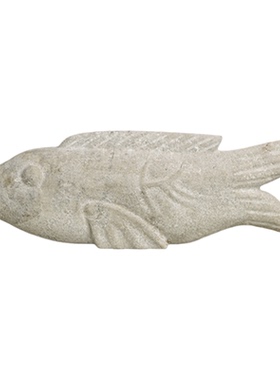 栗石侘寂风玉石仿古雕塑小鱼摆件