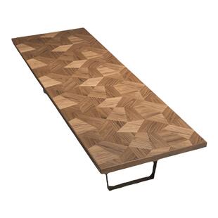 高级设计感餐桌 轻奢高端2025新款 胡桃木八人位长餐桌木皮拼花