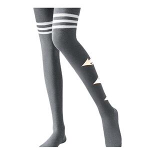 黑色过膝小腿长袜子女童纯棉长筒袜秋冬款学生儿童压力瘦腿配裙子