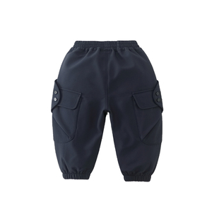 [三防登山裤]齐齐熊儿童冲锋裤男童户外防风防水加厚宝宝加绒裤子