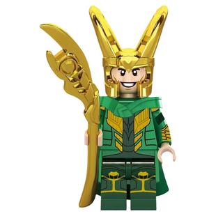 中国积木复仇者联盟洛基冰霜永恒之枪时间管理局塑料拼插积木人仔