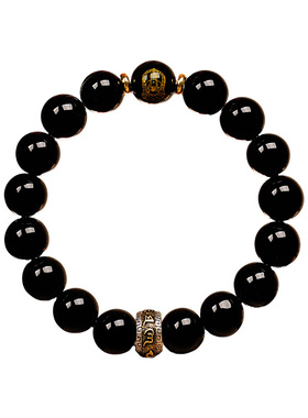 【普陀山官方】乌金黑曜石手串