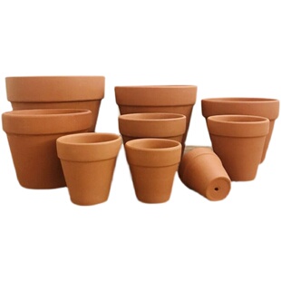 红陶花盆带托盘多肉花盆透气吸水种植盆简约粗陶土园林绿植花卉欧