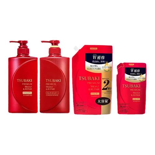 日本TSUBAKI丝蓓绮洗发水护发素红金椿洗护瓶装替换袋装清洁护发