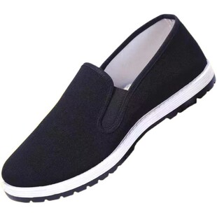 老北京布鞋软底黑布鞋防滑耐磨休闲工作鞋男春秋工地鞋单棉鞋