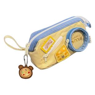 笔袋ins芝士披萨高颜值痛包大容量学生文具盒铅笔撞色笔袋文具盒