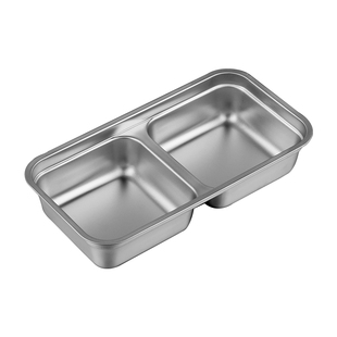 304不锈钢保鲜盒韩式饭盒便当盒收纳盒长方形食品泡菜酱料分格盒