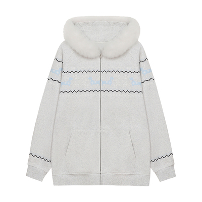 BIPOLAR费尔岛腊肠狗毛领卫衣