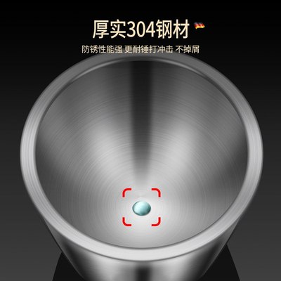 手动捣药器 304不锈钢碾碎生姜蒜泥器蒜臼研磨钵捣碎器带盖捣蒜器