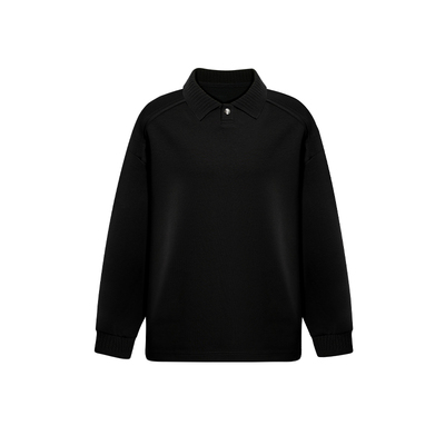 二十二号穿搭老钱风显肩宽设计款翻领男士卫衣高级感长袖通勤上衣