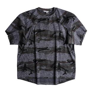 AOGZ高货重磅迷彩短袖T恤男女夏季新款水洗做旧破洞解构情侣半袖
