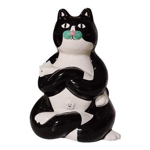 有蒂棵棵小富贵花瓶奶牛猫咪陶瓷摆件客厅餐桌花瓶桌面生日礼物