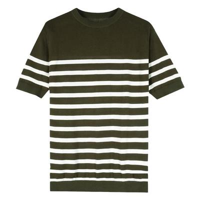 高级感条纹圆领T绅士短袖