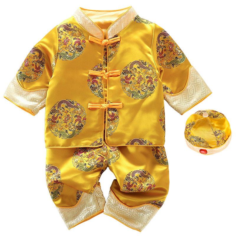 宝宝周岁礼服男满月百天抓周礼服婴儿百日小唐装中式生日衣服春秋