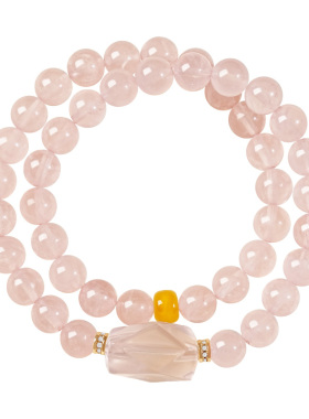 宫里上新落樱粉晶手串