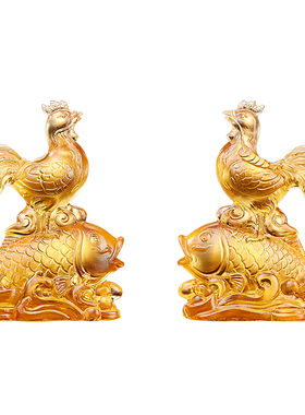 淘运阁易明居凤鲤添禄宝懿摆件