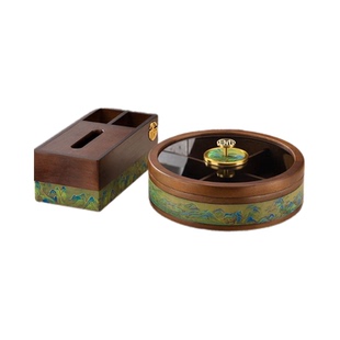 中式实木干果盒轻奢零食收纳盒家用坚果结婚分格四宫客厅高档果盘