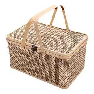 长方形圆形装螃蟹鸡蛋粽子水果土特产的精品竹编竹篮子竹包装礼盒