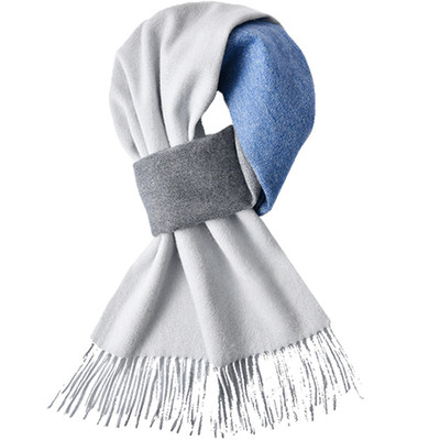 海澜之家含羊绒围巾男士2025新款