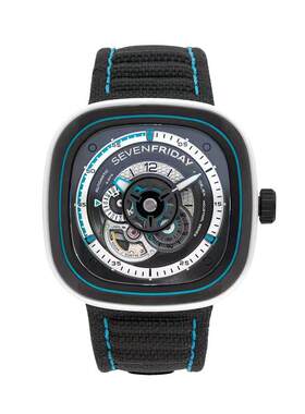 【自营】SEVENFRIDAY七个星期五手表 方形自动机械皮带男表P3C/08