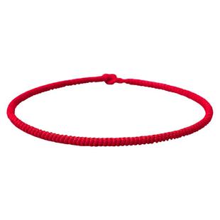 金刚结细款纯红绳手链女本命年情侣一对手工编织手绳男款好运简约