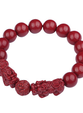 普陀山天然朱砂貔貅手串男女款