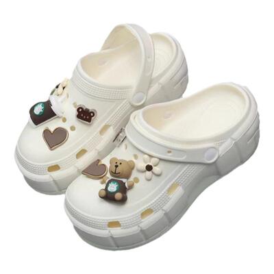 艾莱佳洞洞鞋女款爆款增高6厘米夏日厚底百搭卡通轻便时尚沙滩鞋