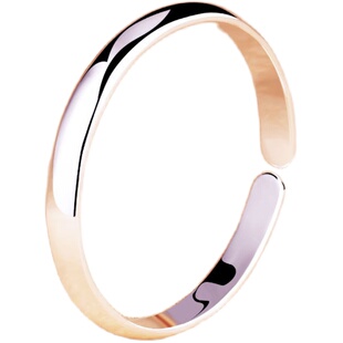 999纯银手镯女款足银贵妃开口银镯子光面简约生日礼物送女友妈妈