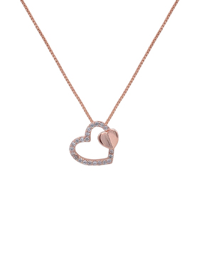 浪漫精致双爱心吊坠项链