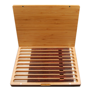 NEWREA新锐 B级蛇纹木S999双头包银筷子 餐具套装